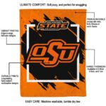 oklahoma state cowboys splatter effect orange blanket best selling