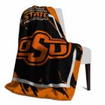 oklahoma state cowboys splatter effect orange blanket best selling