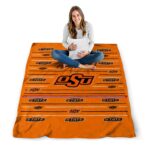 oklahoma state cowboys striped pattern orange blanket best selling