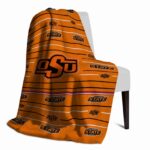 oklahoma state cowboys striped pattern orange blanket best selling