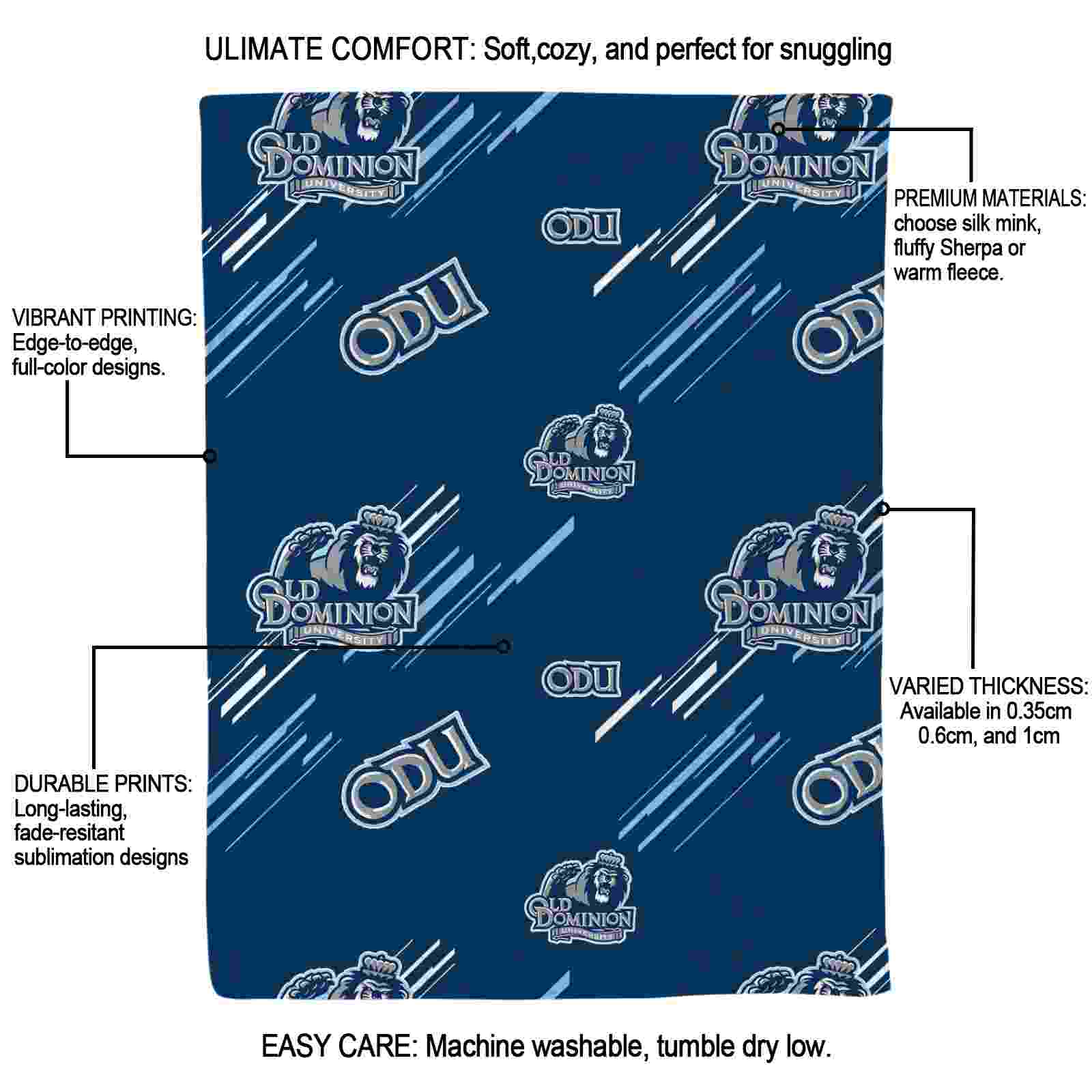 old dominion monarchs fan spirit blue blanket new arrival old dominion monarchs fan spirit blue blanket new arrival