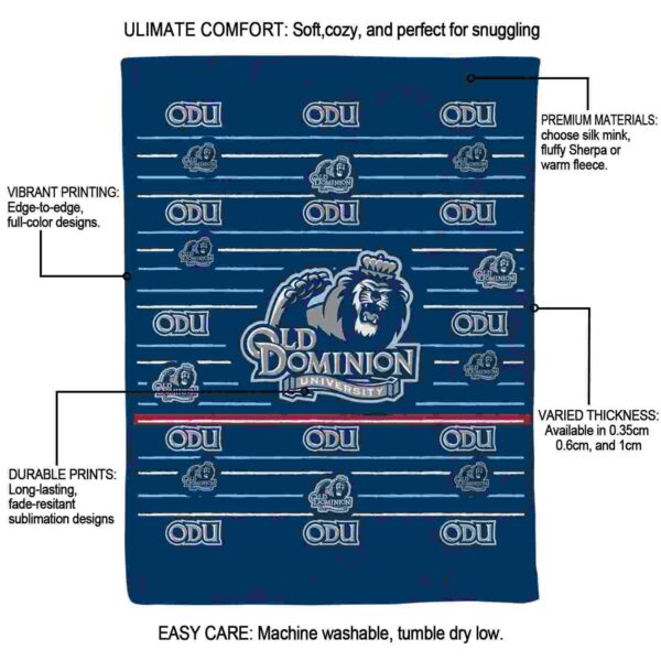 old dominion monarchs striped pattern blue blanket new arrival