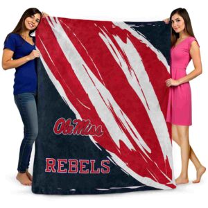 ole miss rebels brushstrokes red white blanket fashion forward