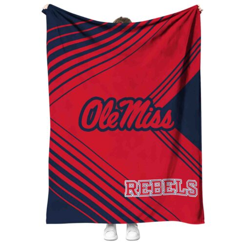 ole miss rebels diagonal stripes red blanket best selling