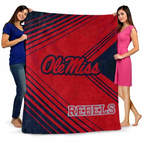 ole miss rebels diagonal stripes red blanket fashion forward