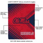 ole miss rebels diagonal stripes red blanket best selling