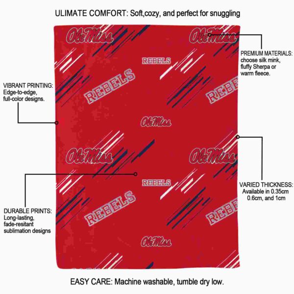 ole miss rebels fan spirit red blanket new arrival