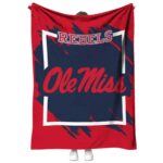 ole miss rebels splatter effect red blanket best selling