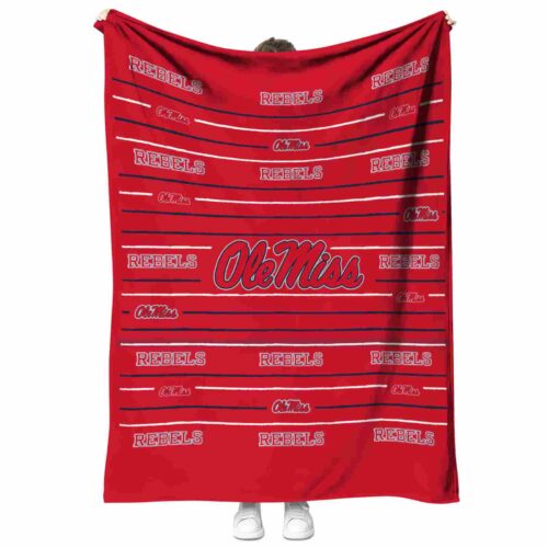 ole miss rebels striped pattern red blanket best selling