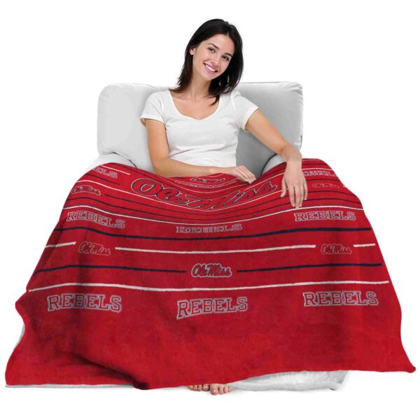 ole miss rebels striped pattern red blanket latest model