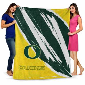 oregon ducks brushstrokes green white blanket fashion forward