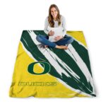 oregon ducks brushstrokes green white blanket best selling