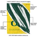 oregon ducks brushstrokes green white blanket best selling