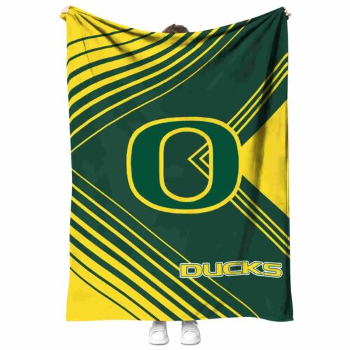 oregon ducks diagonal stripes green blanket best selling