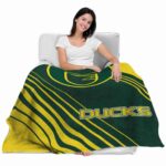 oregon ducks diagonal stripes green blanket latest model