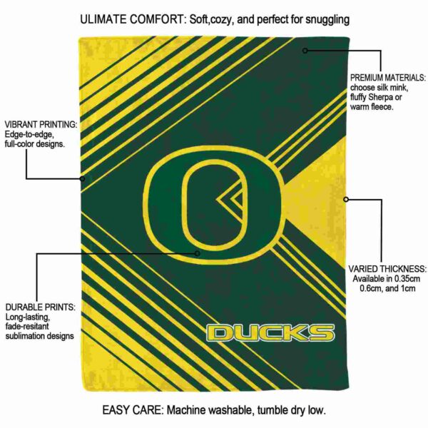 oregon ducks diagonal stripes green blanket new arrival