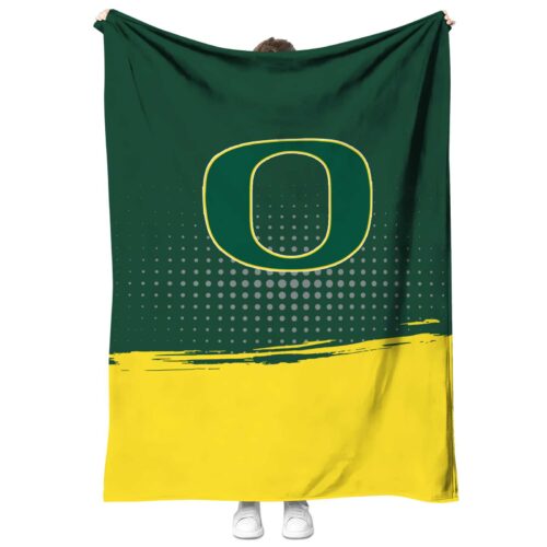 oregon ducks gradient dots green blanket best selling