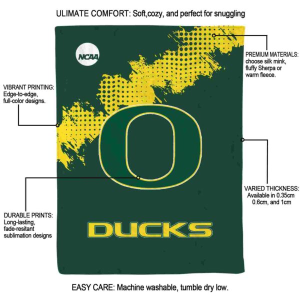 oregon ducks grunge texture green blanket new arrival