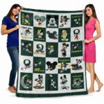 oregon ducks mickey minnie green white blanket best selling