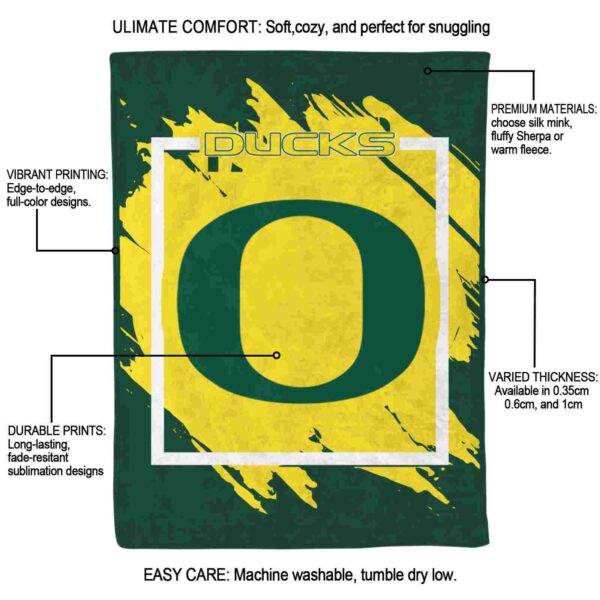 oregon ducks splatter effect green blanket new arrival