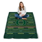 oregon ducks striped pattern green blanket high quality