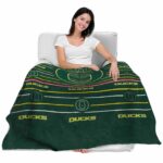 oregon ducks striped pattern green blanket latest model