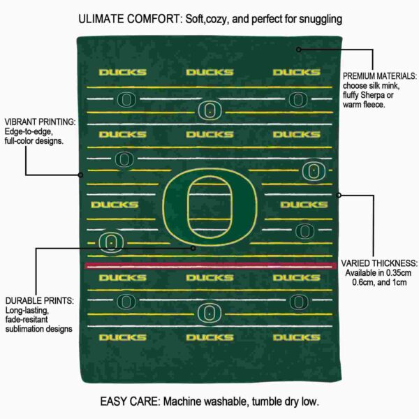 oregon ducks striped pattern green blanket new arrival