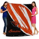 oregon state beavers brushstrokes orange white blanket fashion forward