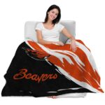 oregon state beavers brushstrokes orange white blanket latest model