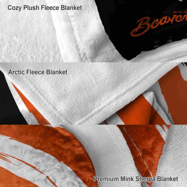 oregon state beavers brushstrokes orange white blanket premium grade