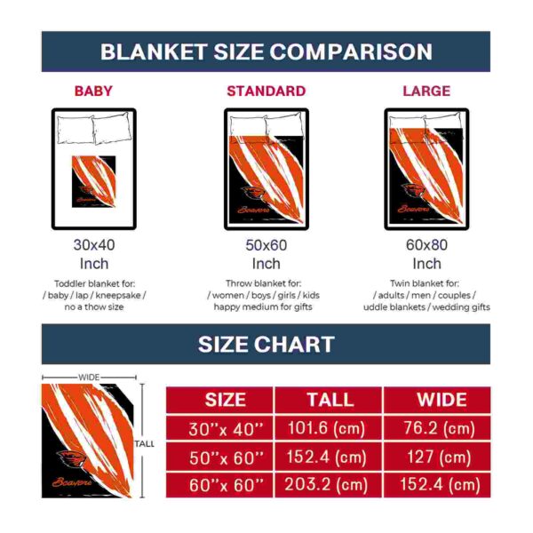 oregon state beavers brushstrokes orange white blanket trendy