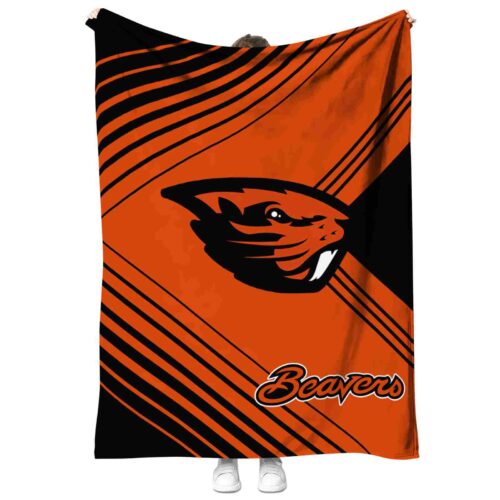 oregon state beavers diagonal stripes orange blanket best selling