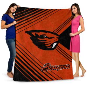 oregon state beavers diagonal stripes orange blanket fashion forward