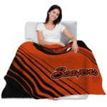 oregon state beavers diagonal stripes orange blanket best selling