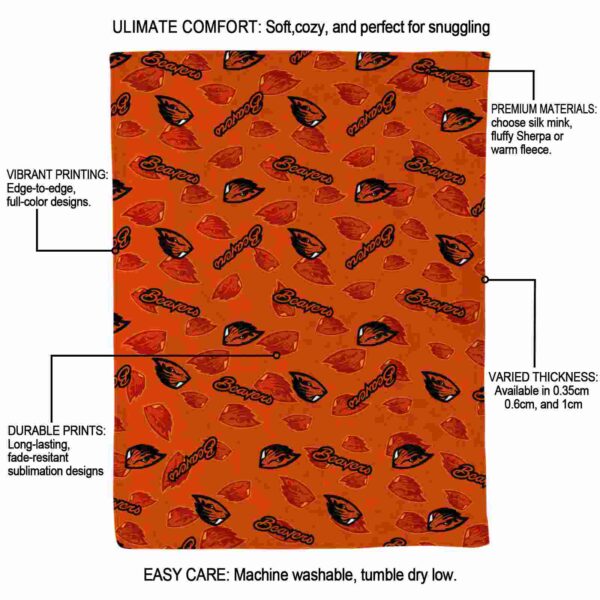 oregon state beavers diehard fans orange blanket new arrival
