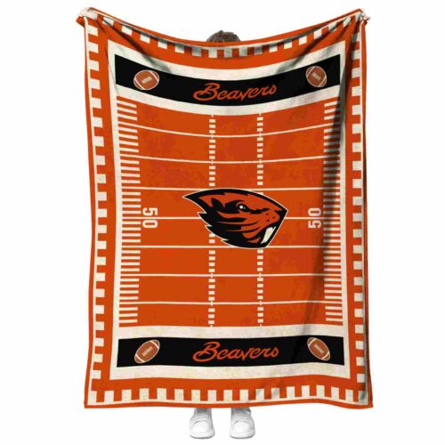 oregon state beavers football field orange blanket best selling