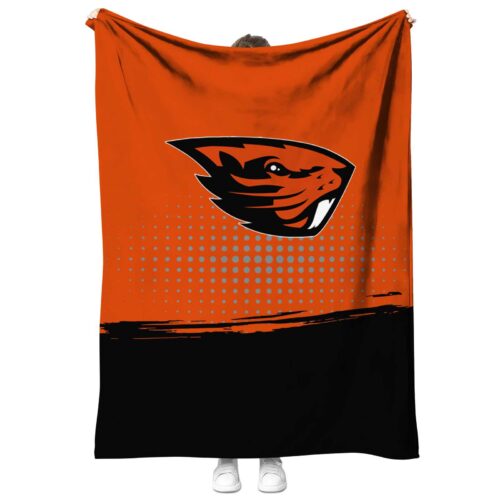 oregon state beavers gradient dots orange blanket best selling