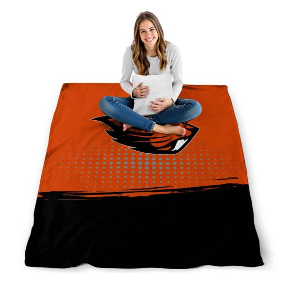 oregon state beavers gradient dots orange blanket high quality