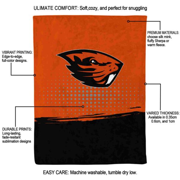 oregon state beavers gradient dots orange blanket new arrival