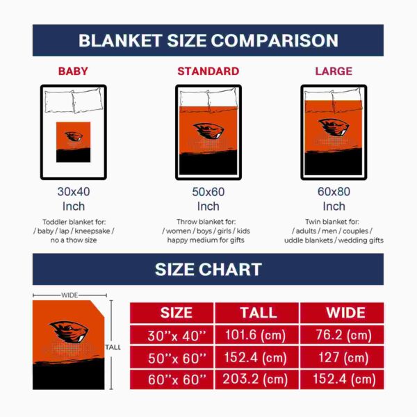 oregon state beavers gradient dots orange blanket trendy