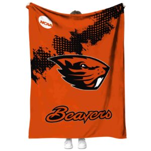 oregon state beavers grunge texture orange blanket best selling