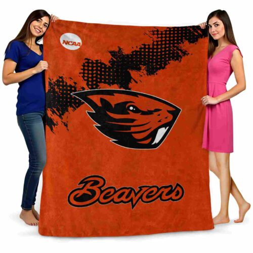 oregon state beavers grunge texture orange blanket fashion forward