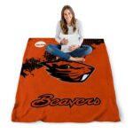 oregon state beavers grunge texture orange blanket best selling