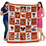 oregon state beavers mickey minnie orange white blanket best selling