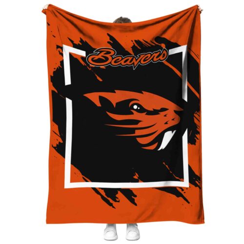 oregon state beavers splatter effect orange blanket best selling