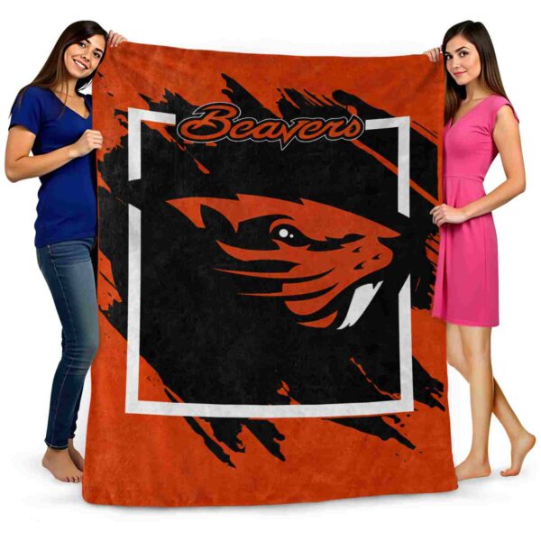 oregon state beavers splatter effect orange blanket fashion forward