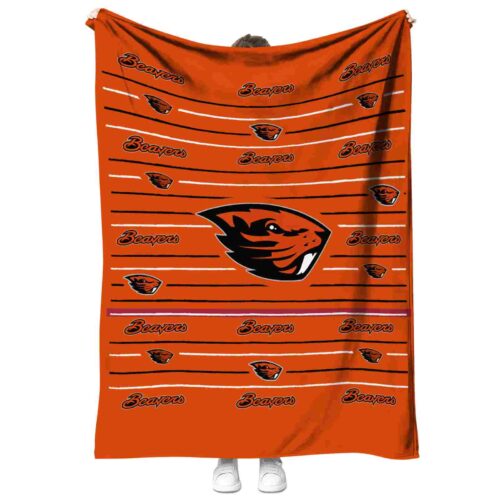 oregon state beavers striped pattern orange blanket best selling