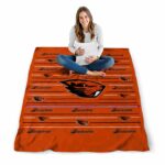 oregon state beavers striped pattern orange blanket high quality