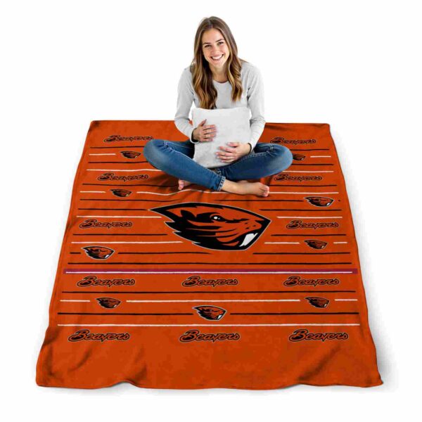 oregon state beavers striped pattern orange blanket high quality
