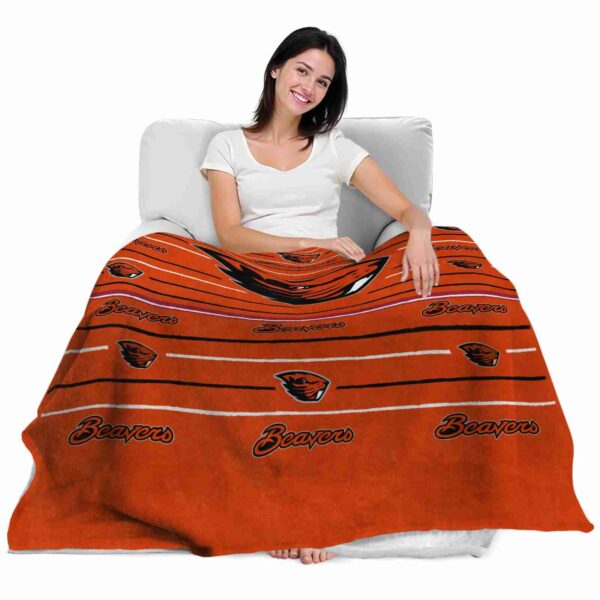 oregon state beavers striped pattern orange blanket latest model